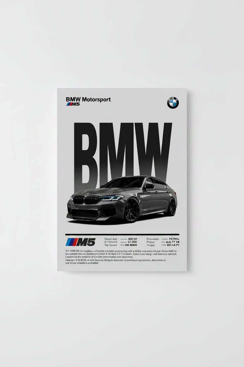 BMW M5 German Goat Series Glossy Poster