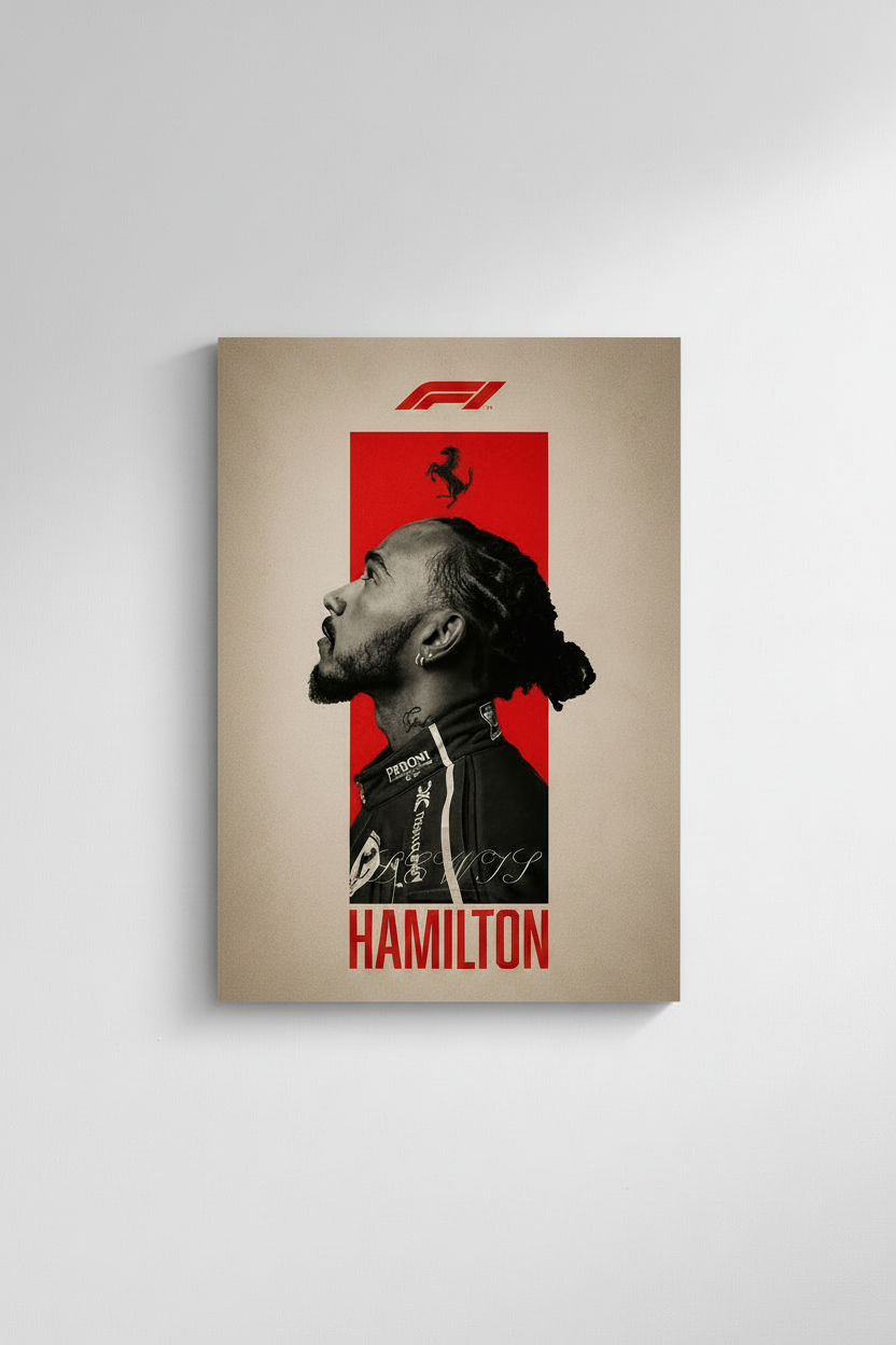 Hamilton Ferrari Tifosi Commemorative Glossy Poster
