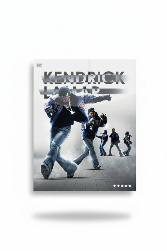 Album cover featuring a person in a blue jacket and jeans with multiple smaller images of the same person, set against a gray background.