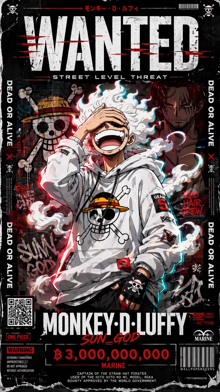 Luffy Wanted Glossy Poster